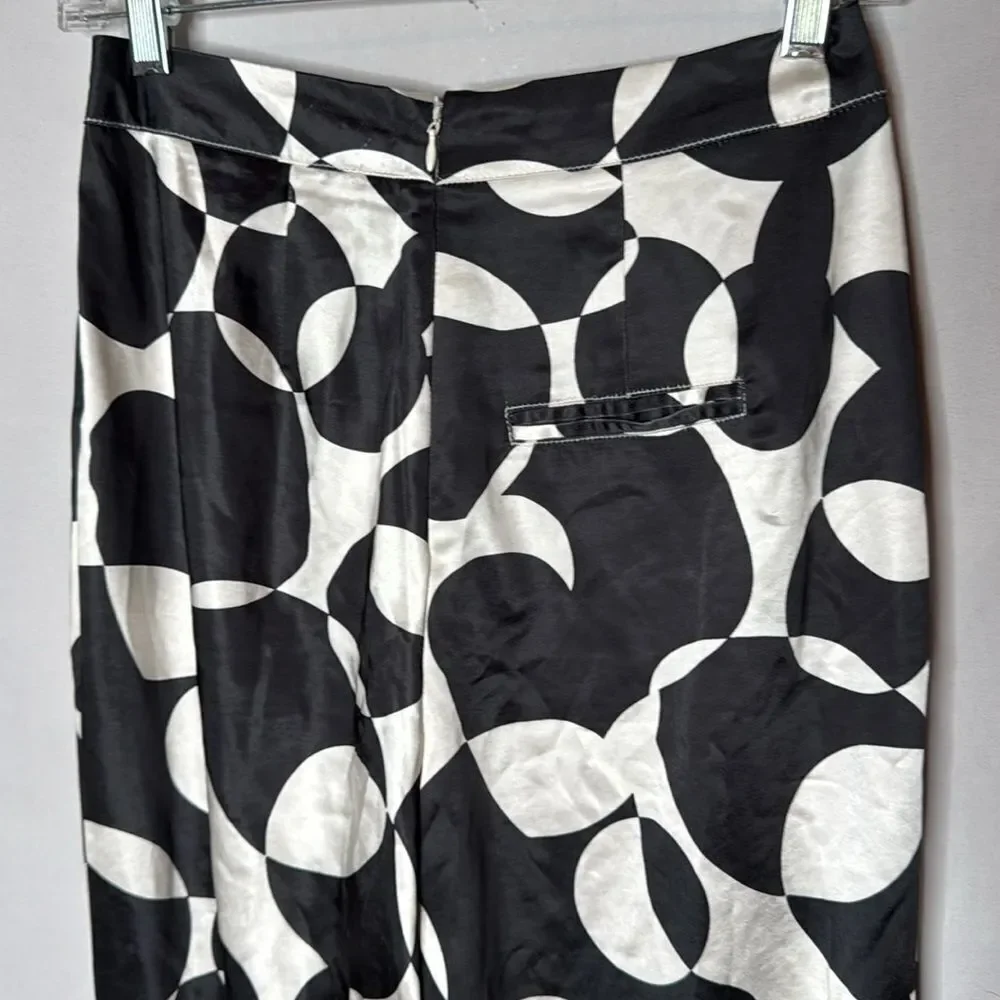 PacSun Y2K Ryan‎ Destiny Black And White Satin Abstract Pants. Size Small.